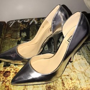 Sliver heels, in good condition, size 8
